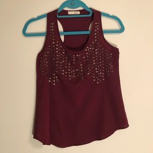Maroon sequin top